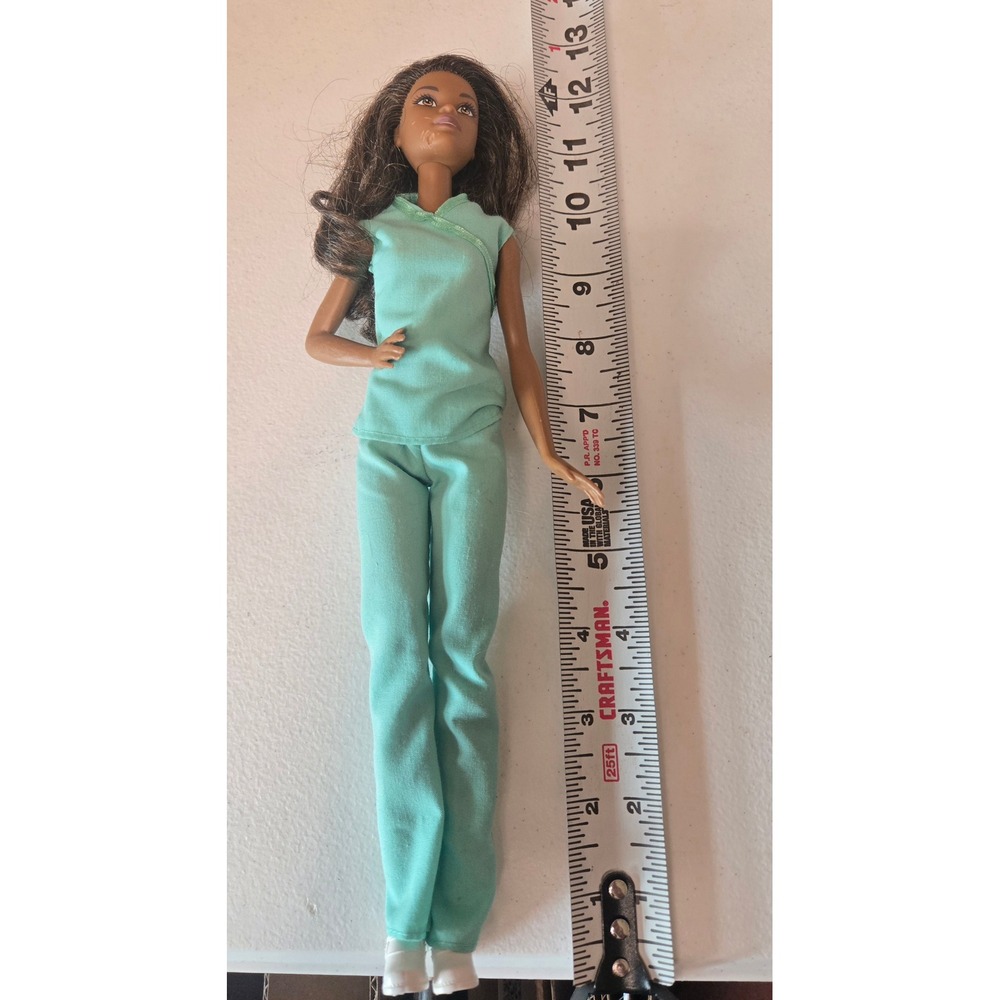 Mattel Barbie Brunette Fashion Doll Aqua Outfit White Shoes DVG12 11.5"